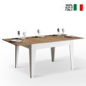 Mesa de cocina extensible 90x120-180cm madera blanca Cico Mix BQ Venta