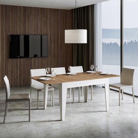 Mesa de cocina extensible 90x120-180cm madera blanca Cico Mix BQ