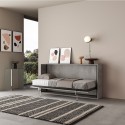 Cama individual gris 85x185cm con lamas abatibles horizontales Kando CM Promoción