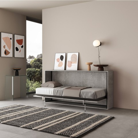 Cama abatible horizontal gris con colchón 85x185cm Kando MCM Promoción
