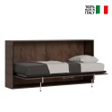 Cama abatible horizontal, colchón 85x185cm en madera de nogal Kando MNC Venta