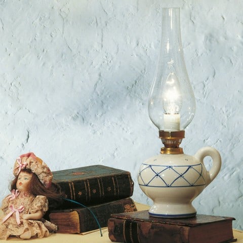Lámpara de mesa lámpara vidrio y cerámica diseño vintage clásico Pompei TA