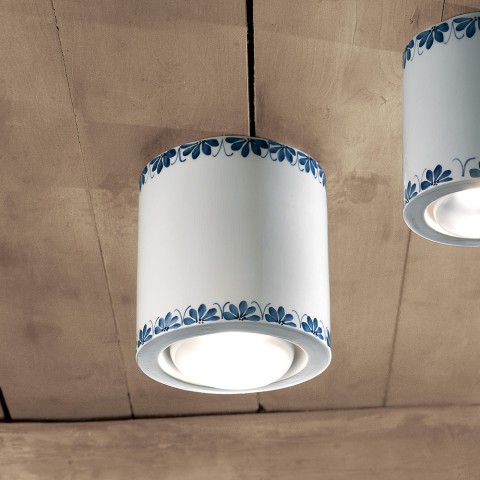 Lámpara de techo plafón cerámica diseño clásico art déco Trieste PL Promoción