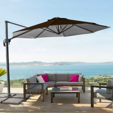 Sombrilla de aluminio para jardín y terraza Parasol 3x3m Paradise Brown
