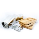 Porta pinchos arrosticini mesa acero base madera Gran Sasso Plus Descueto
