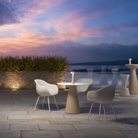 Mesa redonda para exterior bar restaurante diseño moderno Fade T1-R Promoción
