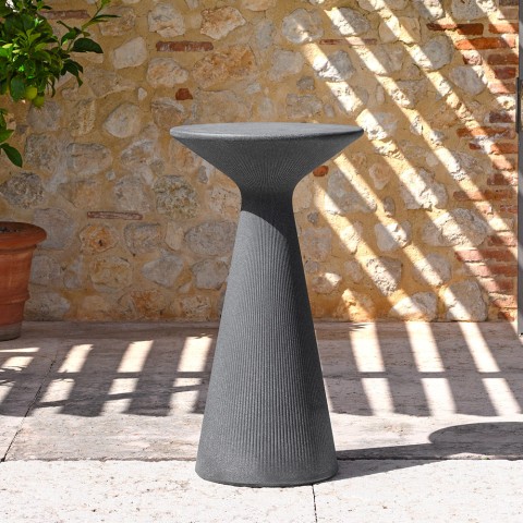 Mesa auxiliar alta redonda para taburetes de bar 110cm polietileno diseño Fade T2-H Promoción