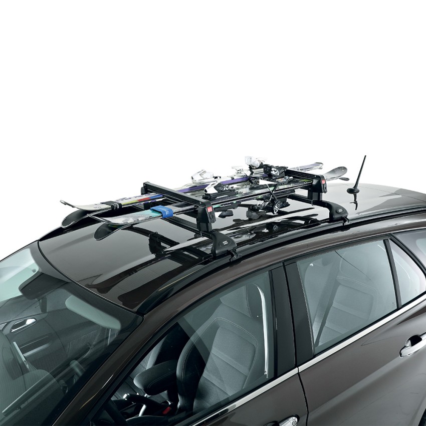 DrsportsUSA 33 pulgadas de aluminio universal para coche porta bicicletas  de techo de esquí, snowboard, tabla de esquí, soporte de techo para la  mayoría de vehículos equipados travesaño