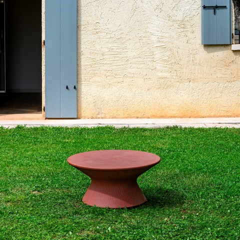 Mesa de café baja redonda diseño moderno para terraza jardín Fade T1-C Promoción