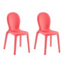 2 x Sillas de polietileno comedor bar restaurante diseño moderno Chloé Promoción