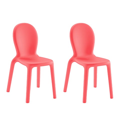 2 x Sillas de polietileno comedor bar restaurante diseño moderno Chloé Promoción