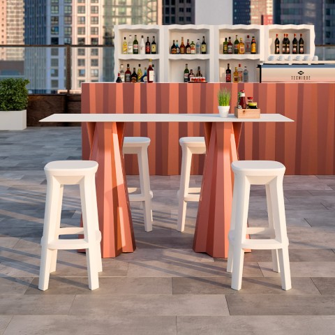 Taburete de bar cuadrado 74 cm diseño moderno interior exterior Frozen S1-Q Promoción