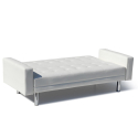 Sofá cama biplaza de cuero artificial con reposabrazos y cojines Agata Pronto Letto Modelo