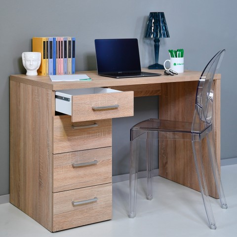 Escritorio oficina estudio 4 cajones diseño moderno madera KimDesk Promoción