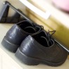 Zapatero delgado que ahorra espacio 5 puertas 15 pares de zapatos de madera KimShoe 5SS Stock