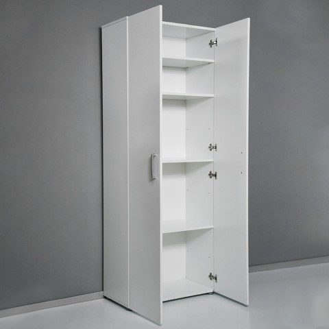 Armario multiusos salón 5 compartimentos diseño moderno blanco KimSpace 5WS Promoción