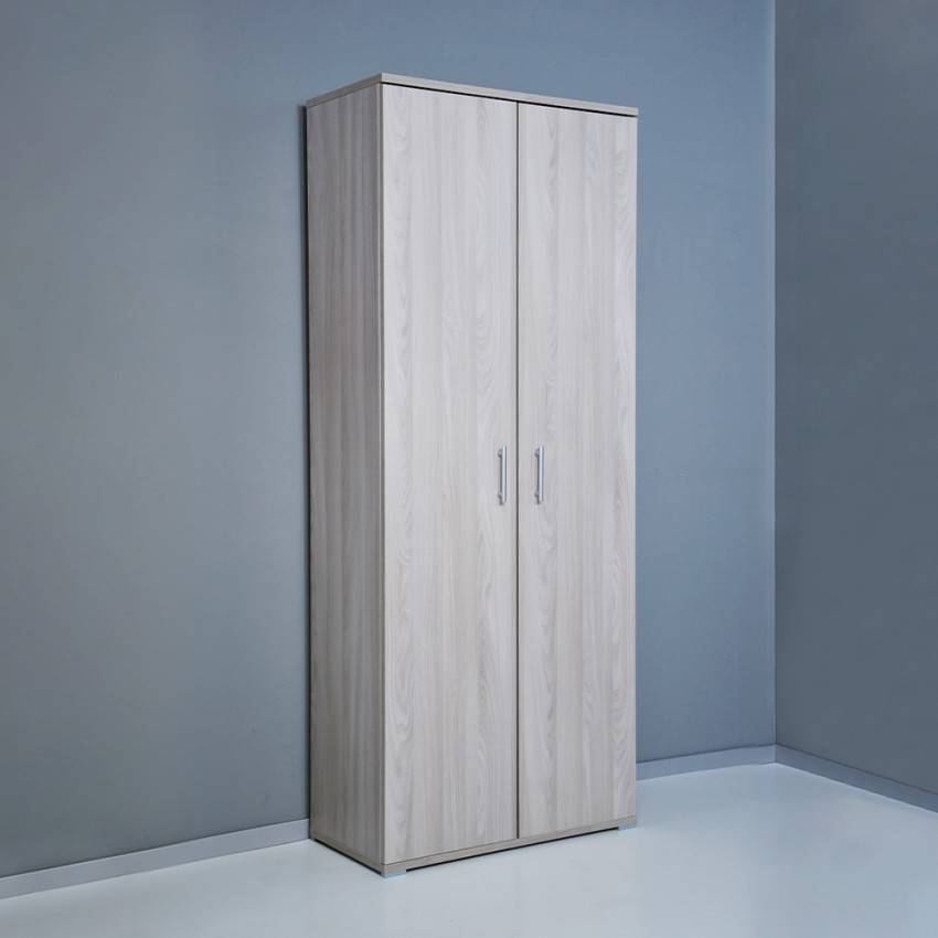 Konrad mueble entrada multiusos 2 puertas diseño moderno madera gris