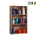 Librería oficina baja 3 compartimentos 2 baldas de madera regulables Kbook 3SS Venta