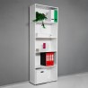 Librería de oficina de diseño en blanco con 5 compartimentos y baldas regulables Kbook 5WS Elección