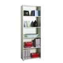 Librería de oficina de diseño en blanco con 5 compartimentos y baldas regulables Kbook 5WS Oferta