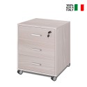 Mueble 3 cajones llave ruedas escritorio oficina diseño moderno Cour Elección