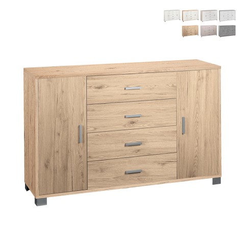 Aparador 2 puertas 4 cajones mueble TV buffet sala Talia Promoción