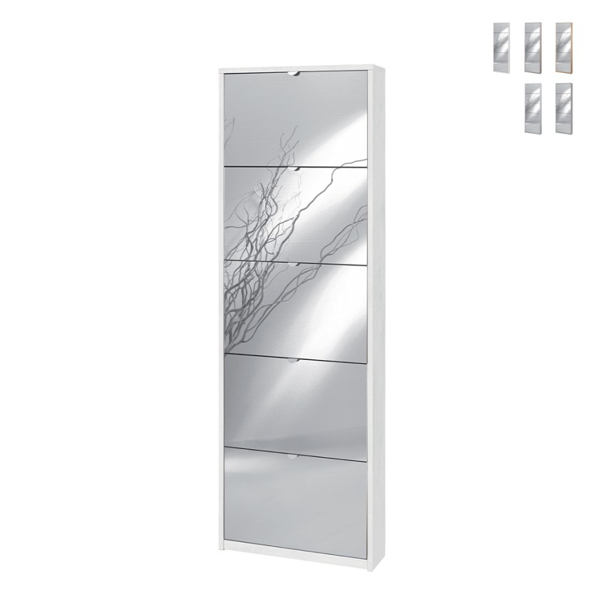 Zapatero vertical con puerta espejo