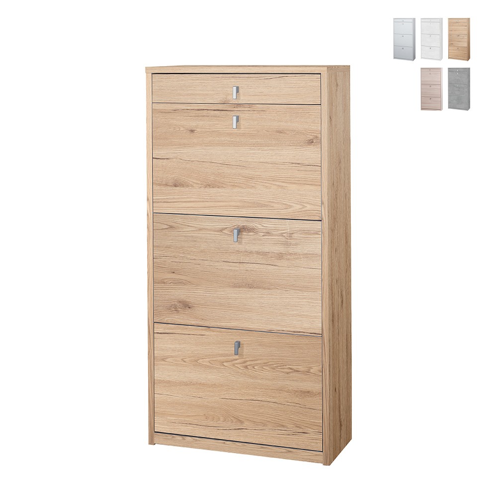 Zapatero de entrada de 3 puertas con cajón para 15 pares de zapatos Naky