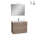 Mueble de baño suspendido 80cm con 2 cajones Espejo LED Mia Promoción