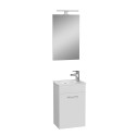 Mueble de baño suspendido 40 cm espejo de puerta de lavabo compacto LED Mia Descueto