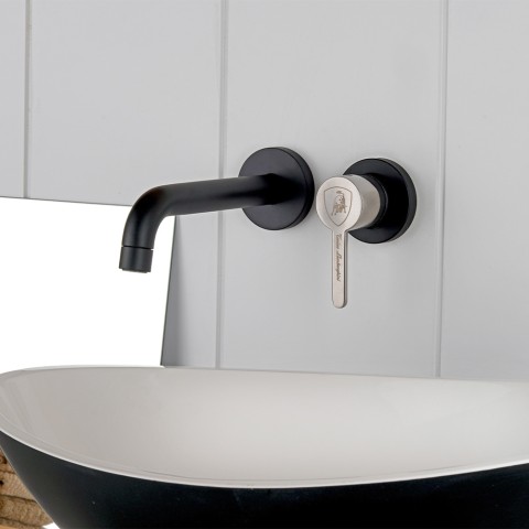 Mezclador empotrado negro mate para lavabo de pared Mugello Promoción