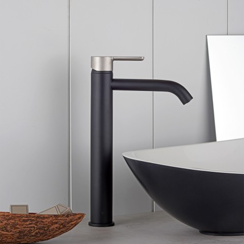 Grifo monomando alto para lavabo negro mate Mugello Promoción