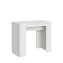 Mesa de comedor consola extensible 90x48-308cm madera blanca Basic Oferta