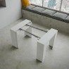 Mesa de comedor consola extensible 90x48-308cm madera blanca Basic Descueto