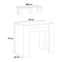 Mesa de comedor consola extensible 90x48-308cm madera blanca Basic Elección
