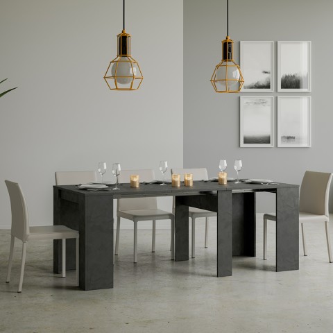 Consola extensible 90x48-308 cm mesa de diseño moderno antracita Basic Report Promoción