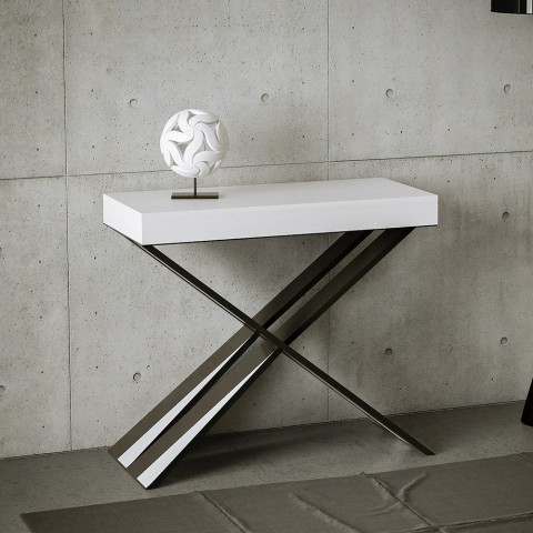 Consola mesa extensible 90x40-196cm madera blanca Diago Small Promoción