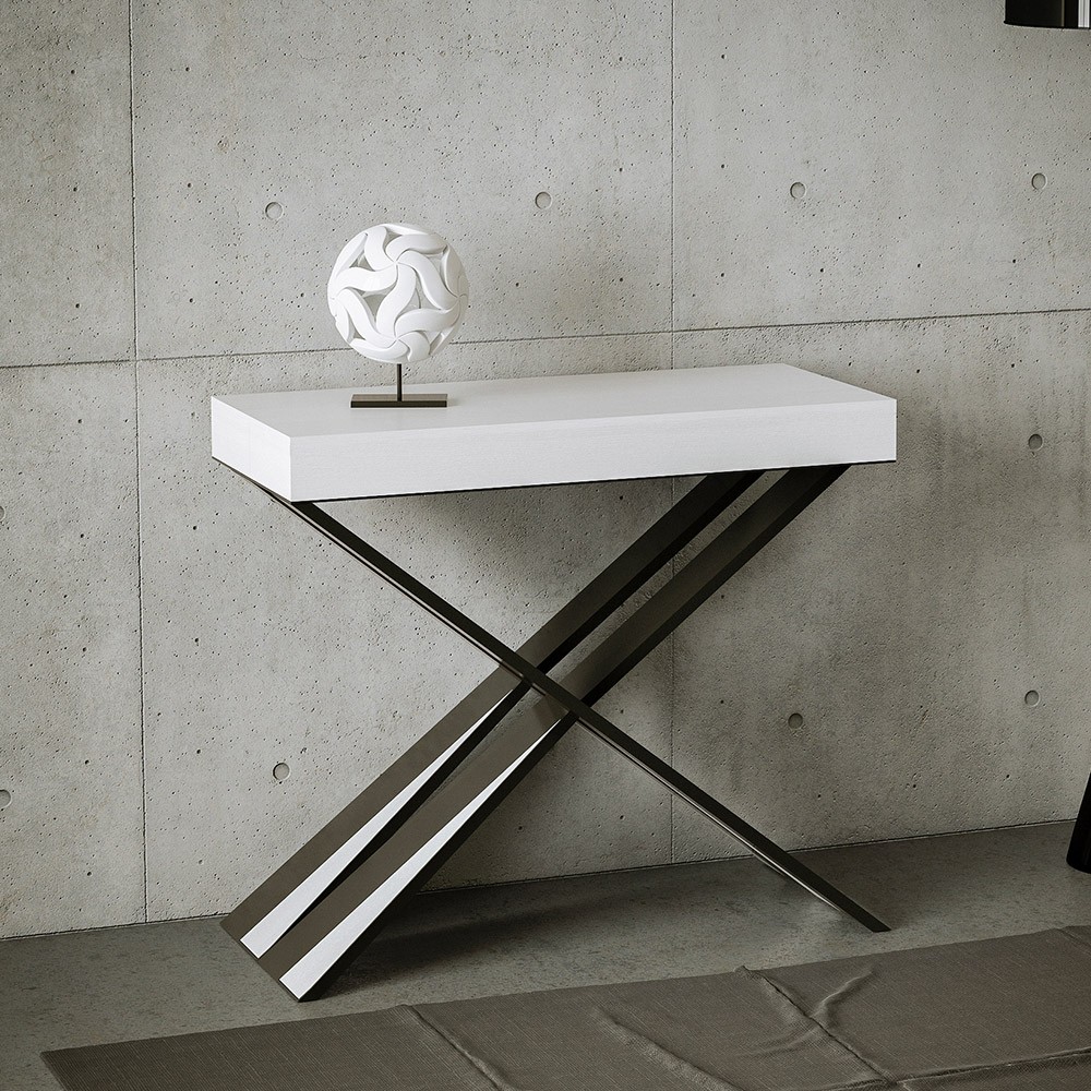 Consola extensible 90x40-196cm madera blanca Diago Small