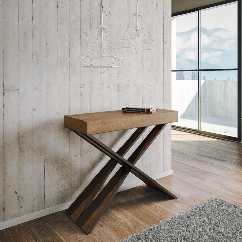 Consola extensible madera de nogal mesa 90x40-300cm Diago Premium Noix Promoción