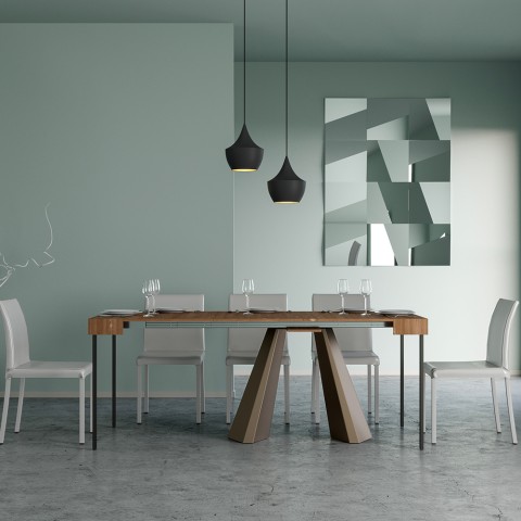 Consola mesa extensible de madera 90x40-300cm Diamante Fir Promoción