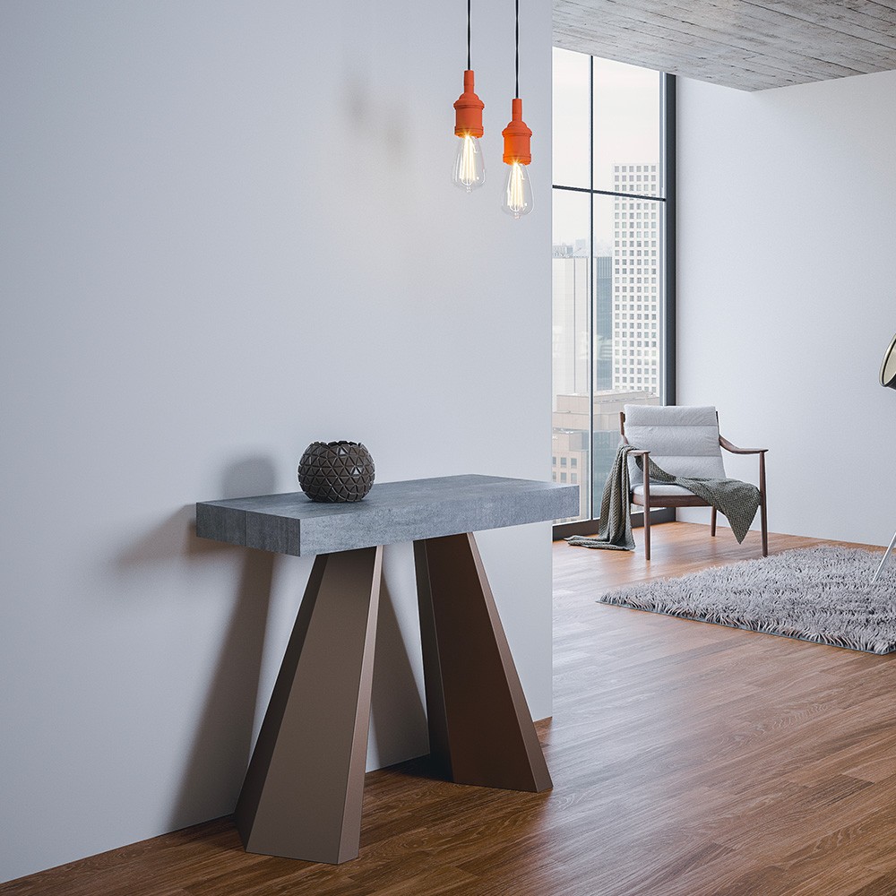 Consola extensible 90x40-300cm mesa gris Diamante Premium Concrete