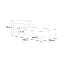 Cama matrimonio gris 160x190cm cabecero lamas rectas Ankel D Concrete Catálogo