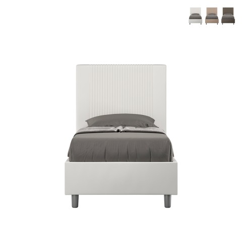 Cama individual infantil acolchada con contenedor polipiel 80x190cm Goya S