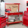Banco de trabajo con tablero de clavijas y cajón para garaje taller Max 120x60x150 cm 