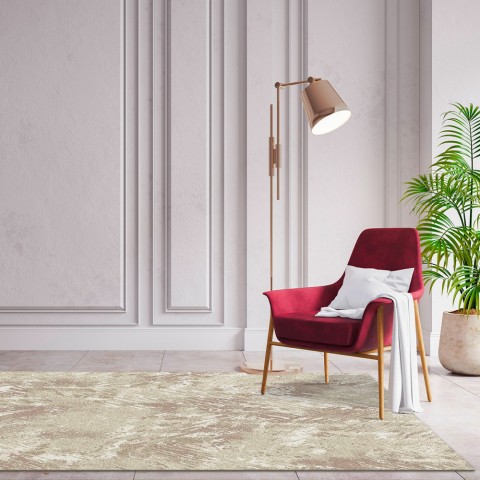 Opera Abstract Beige alfombra rectangular con relieve moderna diseño Promoción