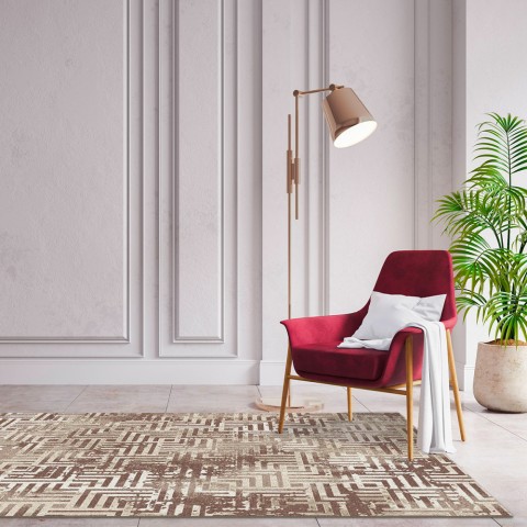 Opera Hypno Brown alfombra rectangular con relieve moderna diseño Promoción