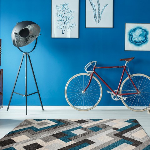 Art Modern Blue alfombra rectangular diseño moderno Salón Oficina