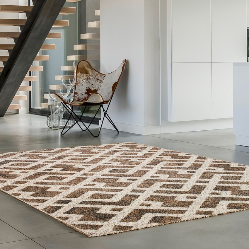 alfombra diseño geométrico ART TWIST BROWN en oferta black friday 2022
