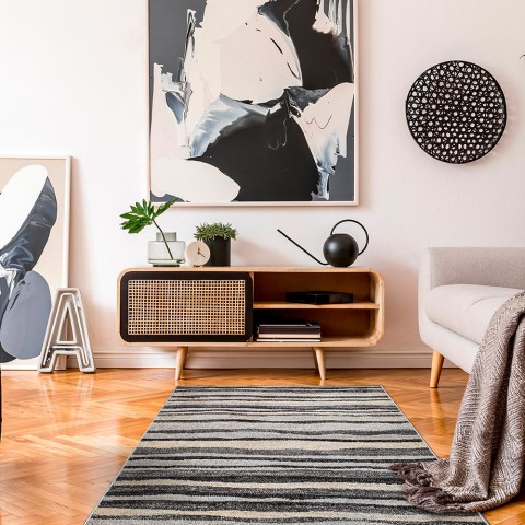Art Wavy Grey es la alfombra rectangular de diseño moderna Promoción