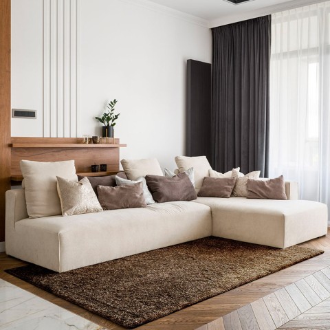 Alfombra Rectangular Diseño Moderno Color Sólido Salón Trend Brown